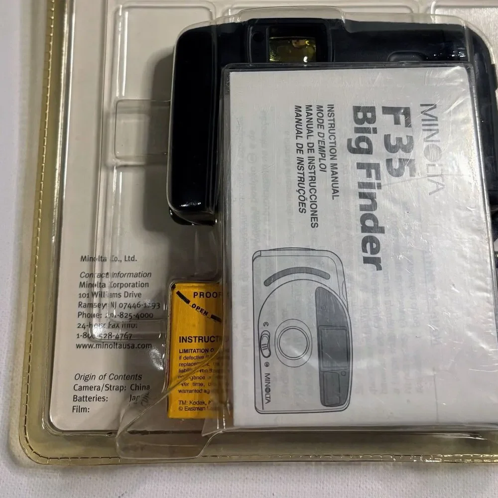 New Minolta F35 Big Finder Gold Point & Shoot 35mm Film Camera Vintage 90s Y2K